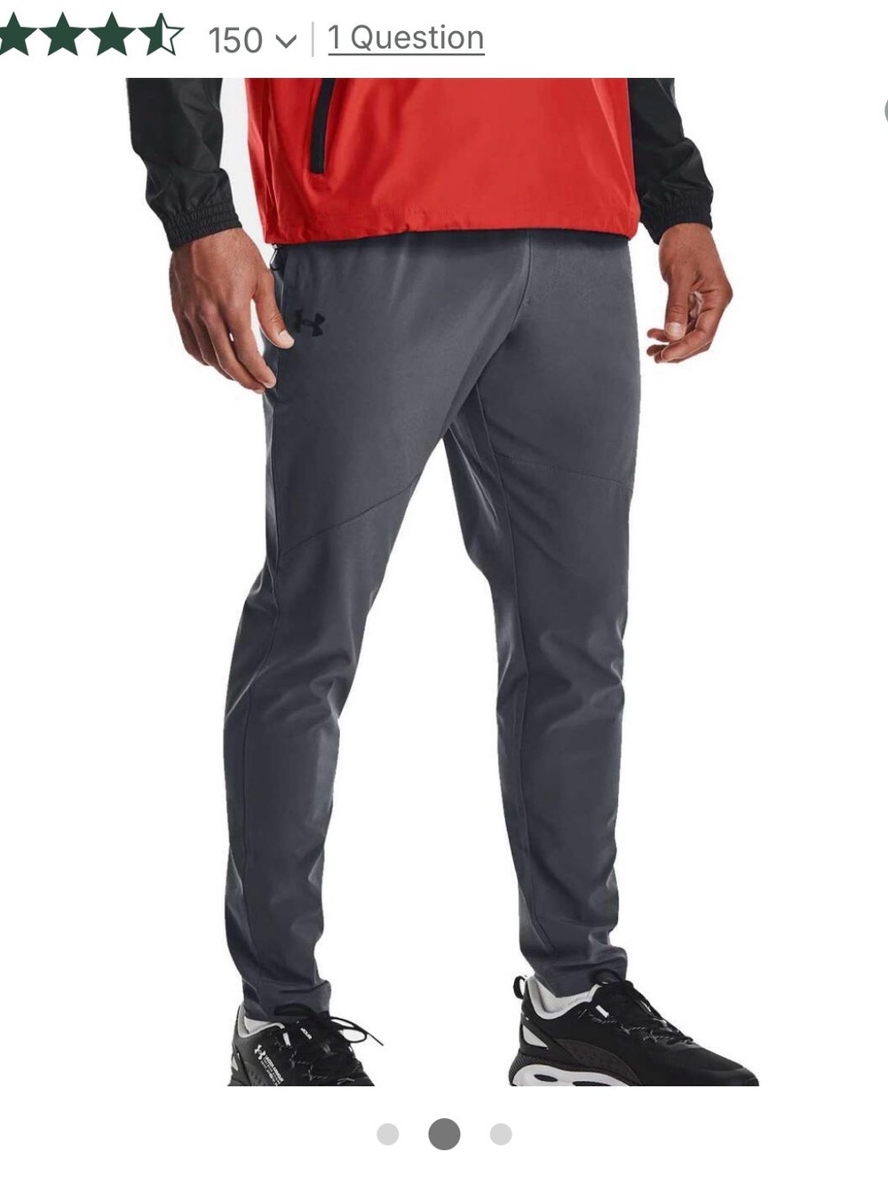 Under Armour Men's Stretch Woven Casual Pants Pitch Gray/Black Medium New